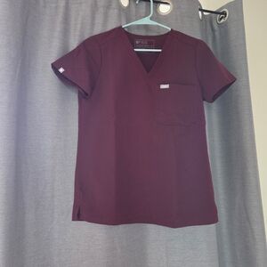 SOLD Figs Maroon V-Neck Scrub Top